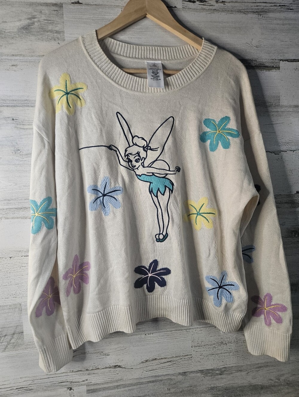 Disney Parks 2023 Peter Pan Tinker Bell Crewneck Sweater Size L